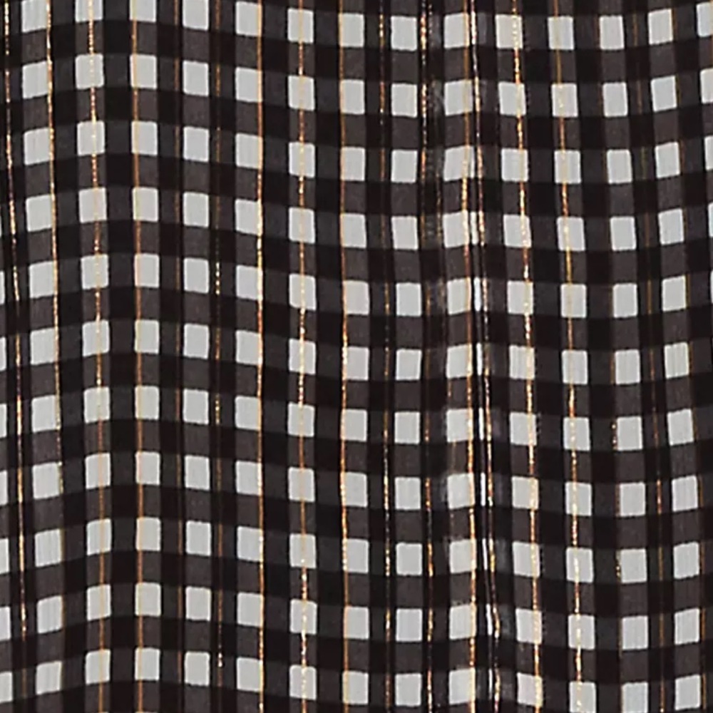 Ann Taylor Shimmer Houndstooth Ruffle Button Top - Picture 3 of 5